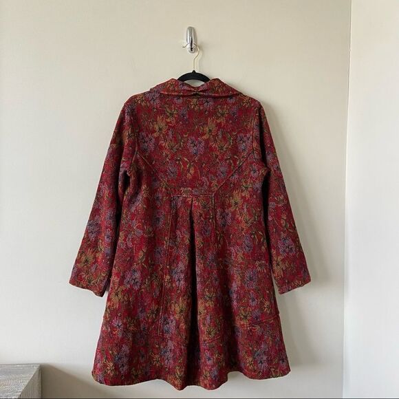 C.M.C (Colour Me Cotton) Boho Double Pocket Tapestry Swing High Low Jacket - Picture 6 of 15